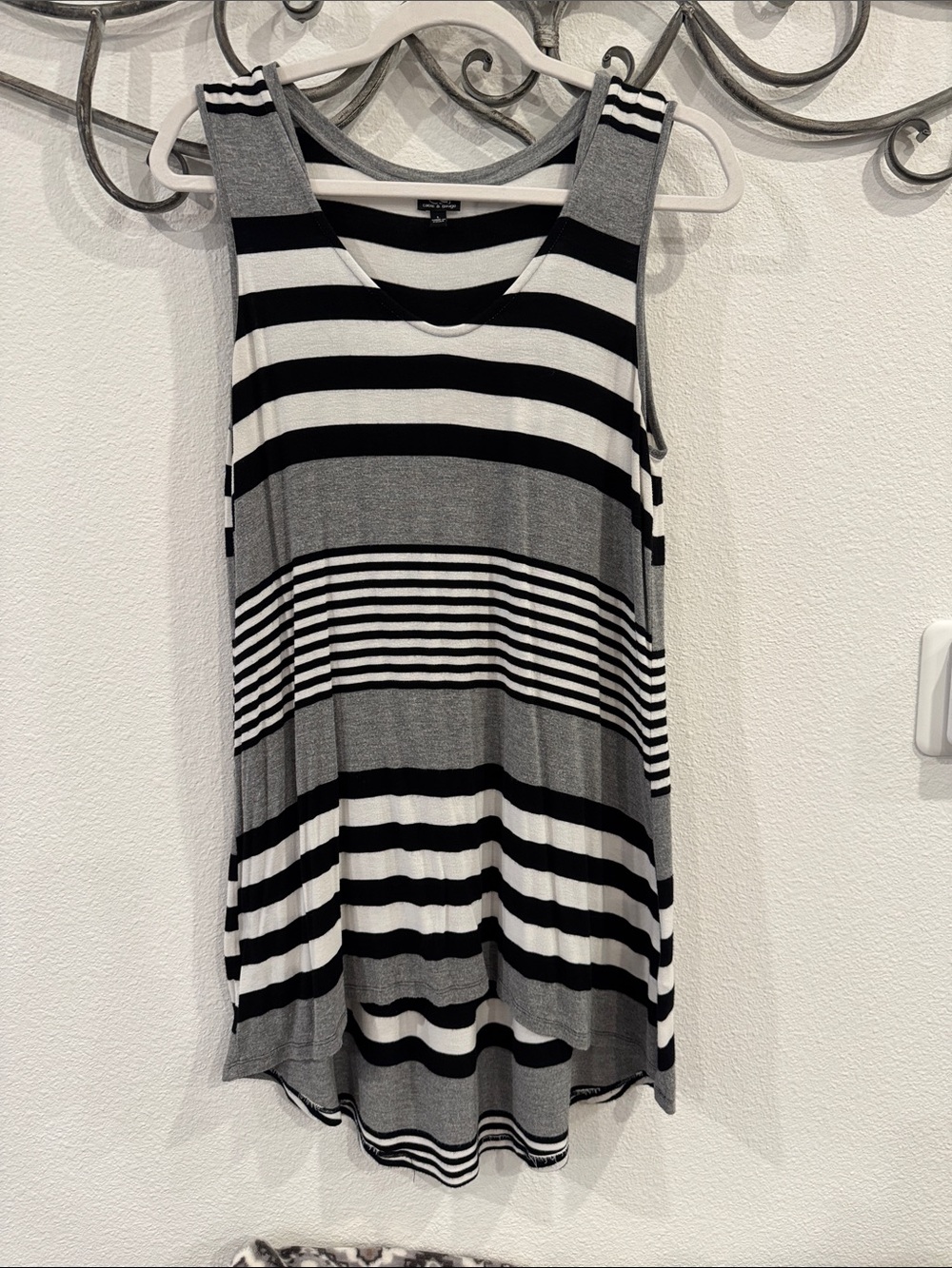 Striped Sleeveless Tank Top - Black & White - cable&gauge